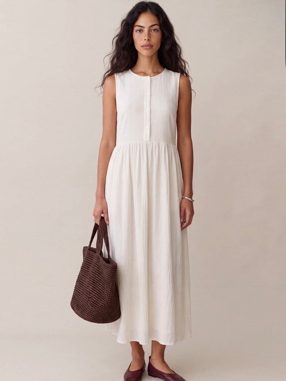 New caara Eileen Cotton gauze Dress white $172 Sz small